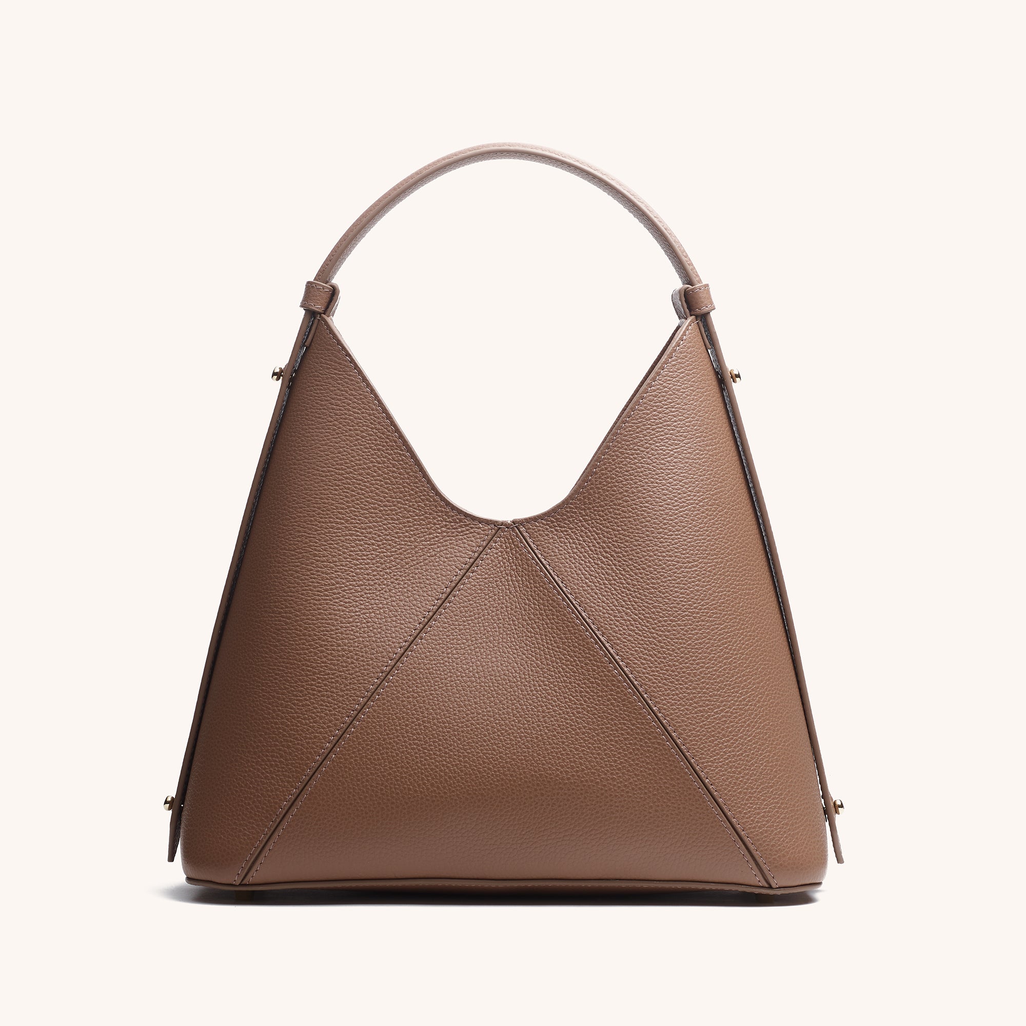 brown pebble leather designer bag