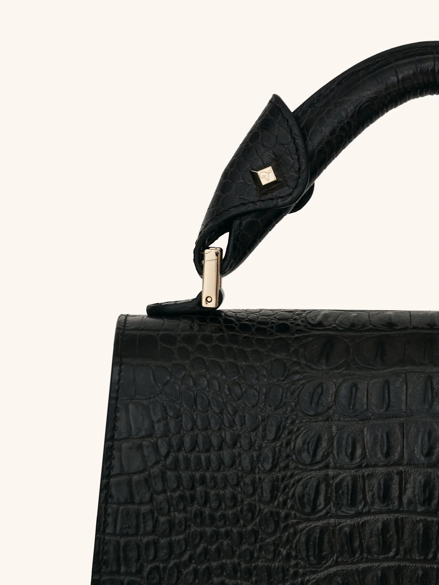 black designer handbag detailing